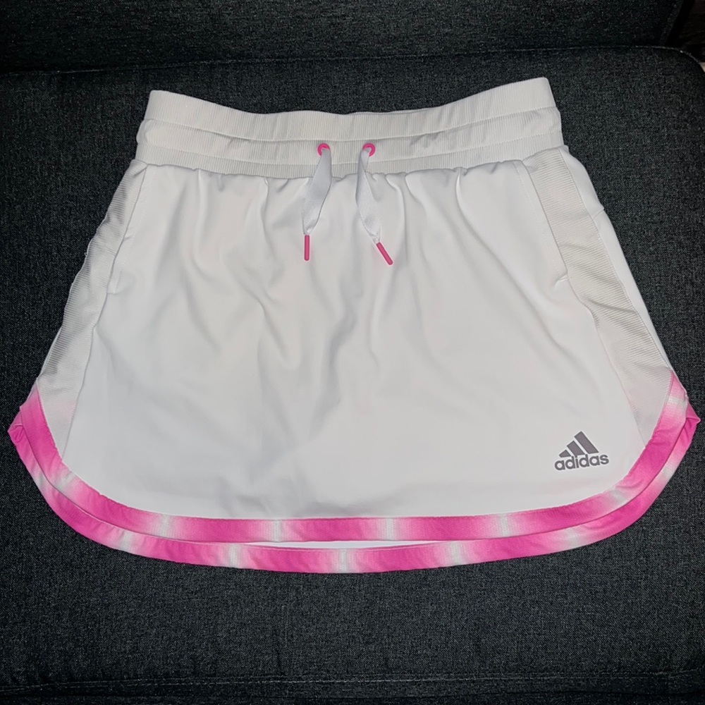 White & Pink Adidas Tennis Golf Skirt